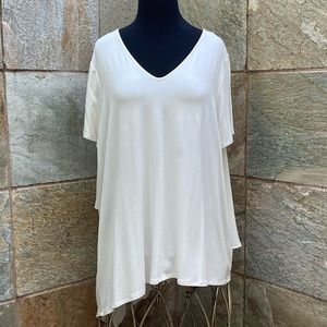 Lisa Rinna Versatile Wing Chiffon Asymmetrical Top